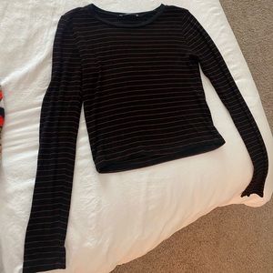 Zara black and red striped long sleeve